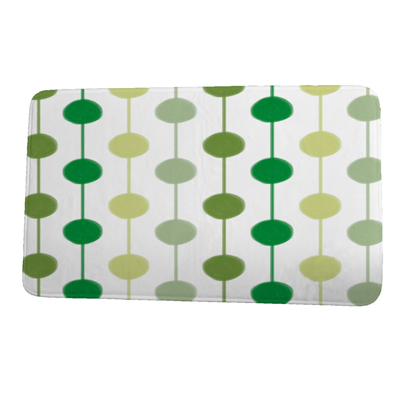 Lemke Non-Slip Bath Mat, 24" W x 17" L, Green