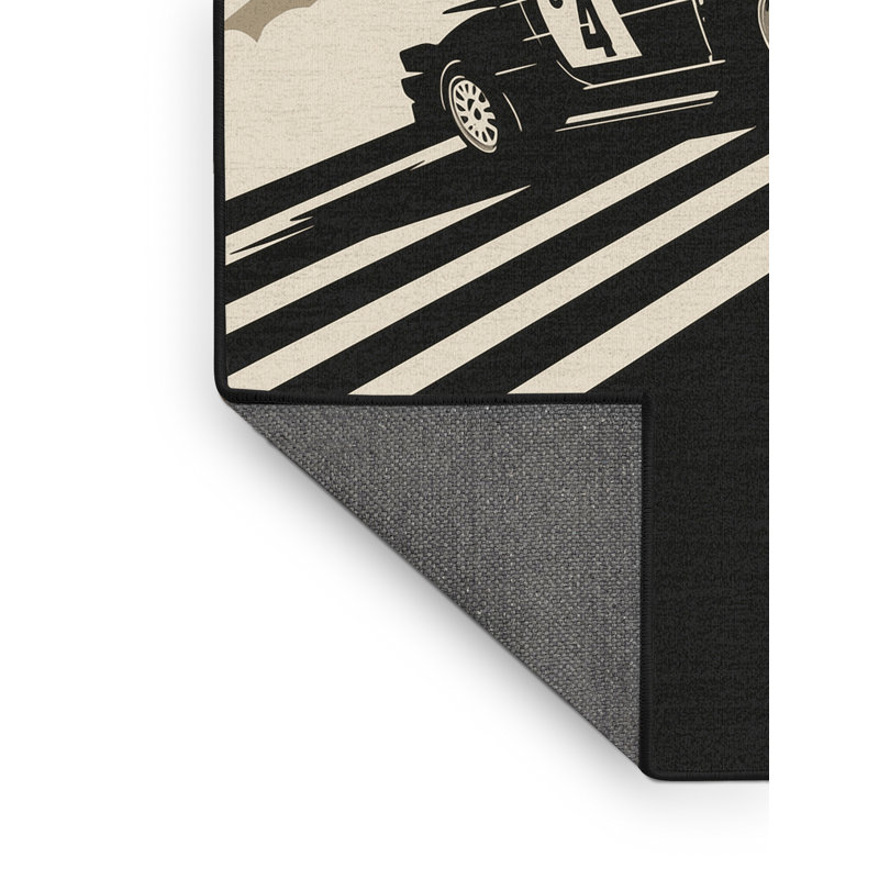 Tapis gris moelleux moelleux à rayures modernes et contemporaines Erbe, 6 X 9