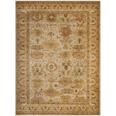 Oriental Area Rug in Cream/Orange