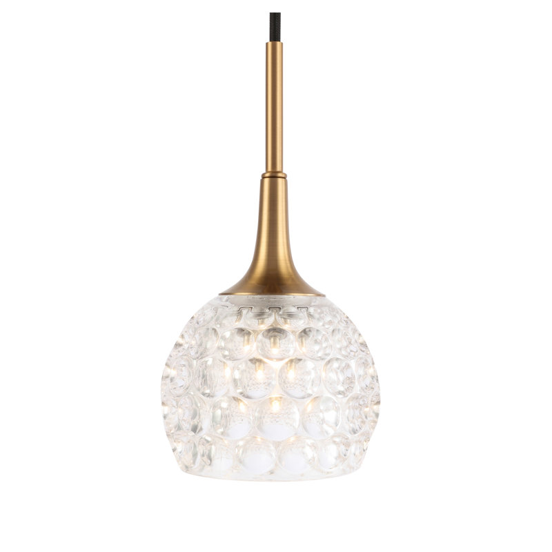 Luminaire suspendu sphère 3 lumières grappe Jerrie, Mercure, Chrome / Bronze, Halogène