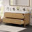 Abbie 60" Double Bathroom Vanity in Weathered Fir with White Artificial Stone Integrated Sink without Mirror