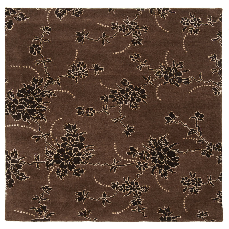 Tapis en laine / coton / viscose touffeté à la main Avayah Soho, Carré 6 pi