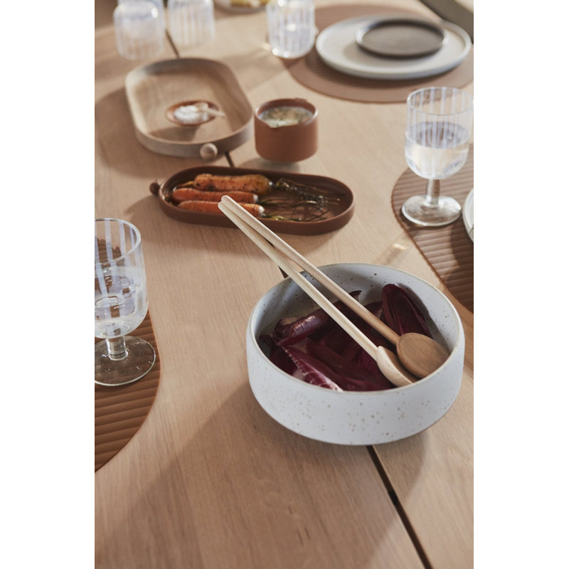 Hagi Handmade Stoneware Salad Bowl, Brown