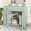 Meuble-lavabo de salle de bain avec lavabo, armoire en bois massif vert, tiroir rabattable, portes à fermeture en douceur, poignées dorées, design moderne