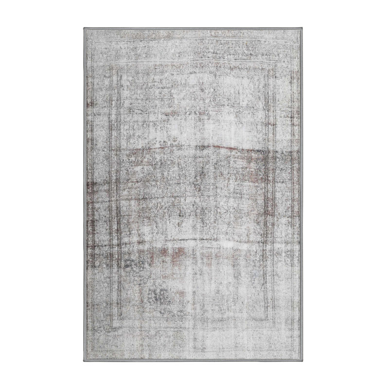 Tapis gris zone contemporaine, Rectangle 5 pi x 7 pi