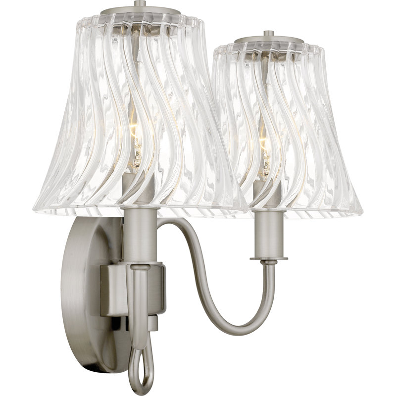 Luminaire pour salle de bain 2 lumières Amedio, Nickel brossé