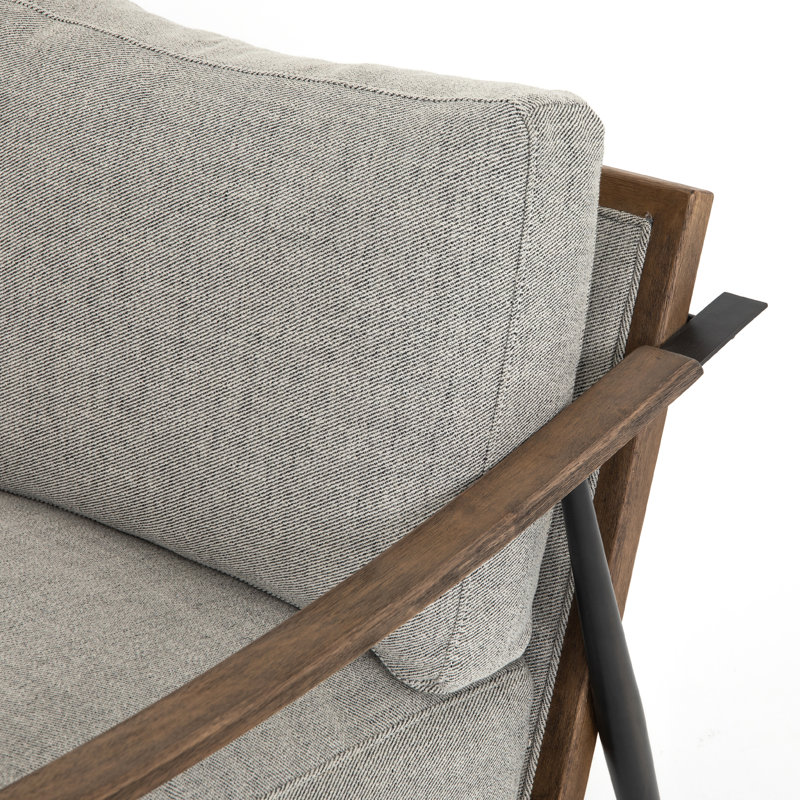 Fauteuil Paralimni, Mélange de polyester gris Gabardine