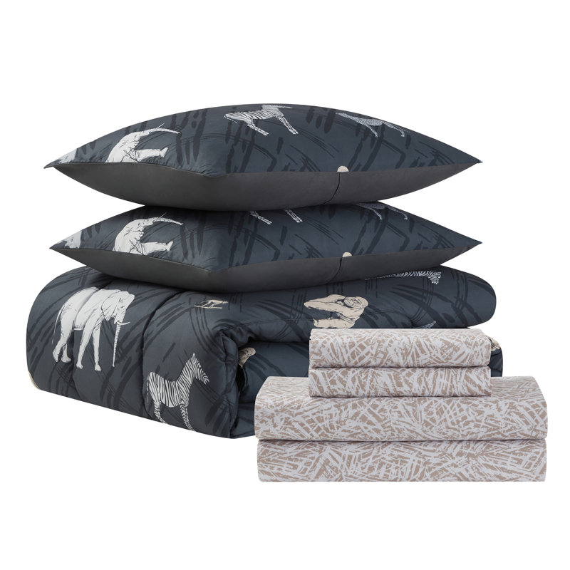 Ensemble d'édredon avec draps Safari par Sweet Home Collection, Double