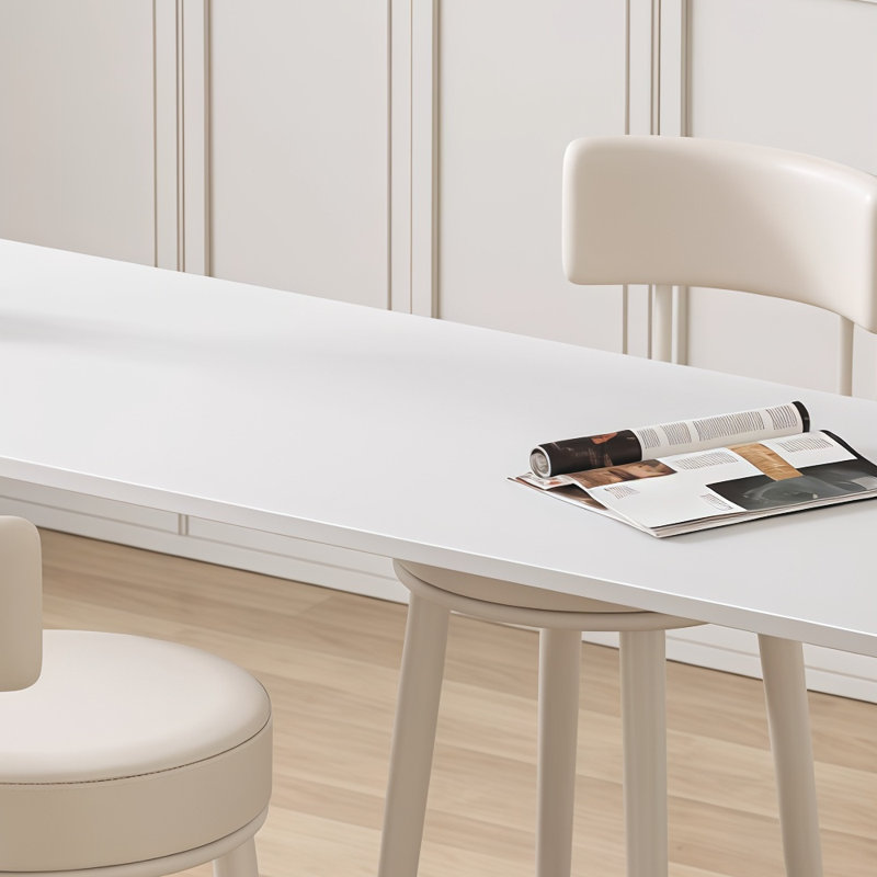 Table de bar moderne, H 41,3 po x l 62,9 po x P 15,7 po, Doré, Blanc neigeux