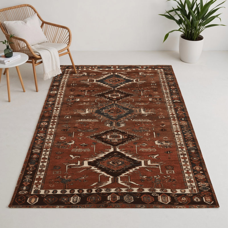 Tapis turc intérieur et extérieur brun, Rectangulaire 3 pi x 5 pi