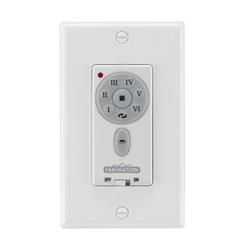Ceiling Fan Wall Control - 6 Speed DC Motor Fan - White, White