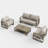 4 Pieces Modern Outdoor Furniture Patio Conversation Sets With Olefin Fabric-347142312