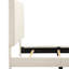 Lit plateforme contemporain beige avec pieds pleins et rails latéraux rembourrés pour le rembourrage en mousse de la chambre principale
