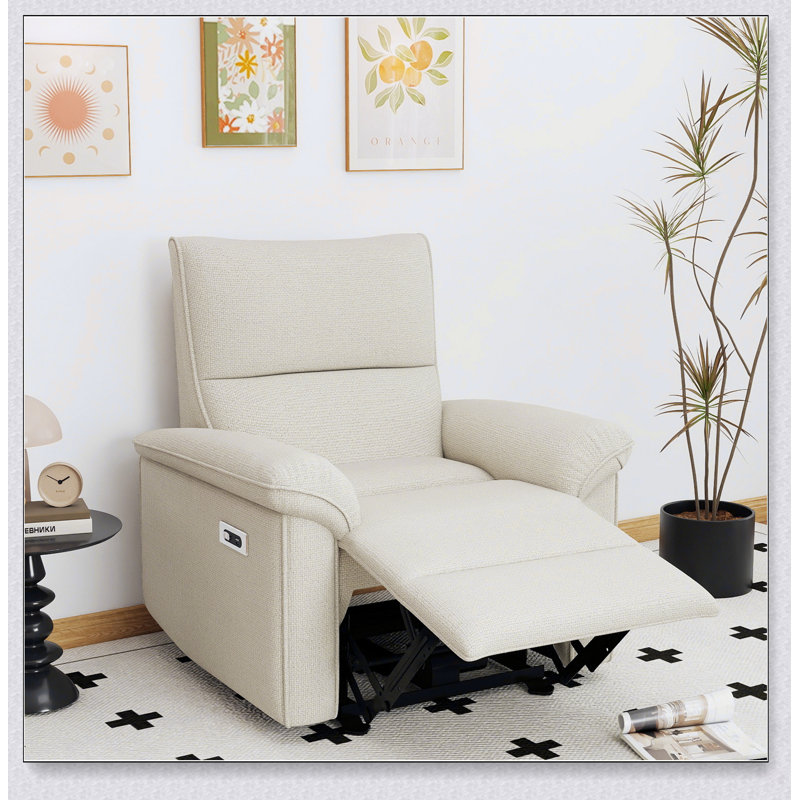 Fauteuil inclinable électrique Zero Wall avec USB et Type-C, parfait pour les petits espaces et un confort ultime, Beige