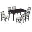 Ensemble de table de salle à manger rétro 7 pièces pour 6,1 tables de salle à manger en bois pour 6 personnes avec chaises rembourrées-196045818-196045822-196045816