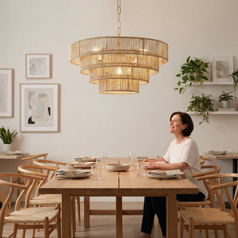 Lustre 20 po 4 couches, Naturel
