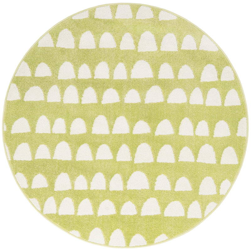  Tapis pour enfant Hillow Whimsy, Vert, Rond 5 pi 1 po