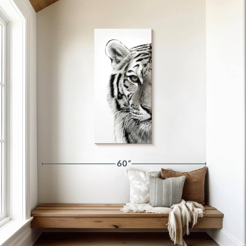 Tigre blanc, H 42 po x l 21 po