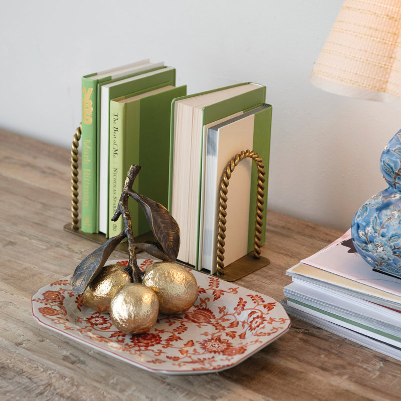 Twisted Gold Iron Bookends