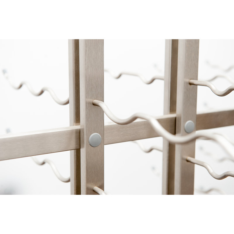 Illinois 90 Bottle Floor Wine Bottle Rack, Brushed Nickel