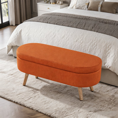 Banc de rangement avec repose-pieds ovale