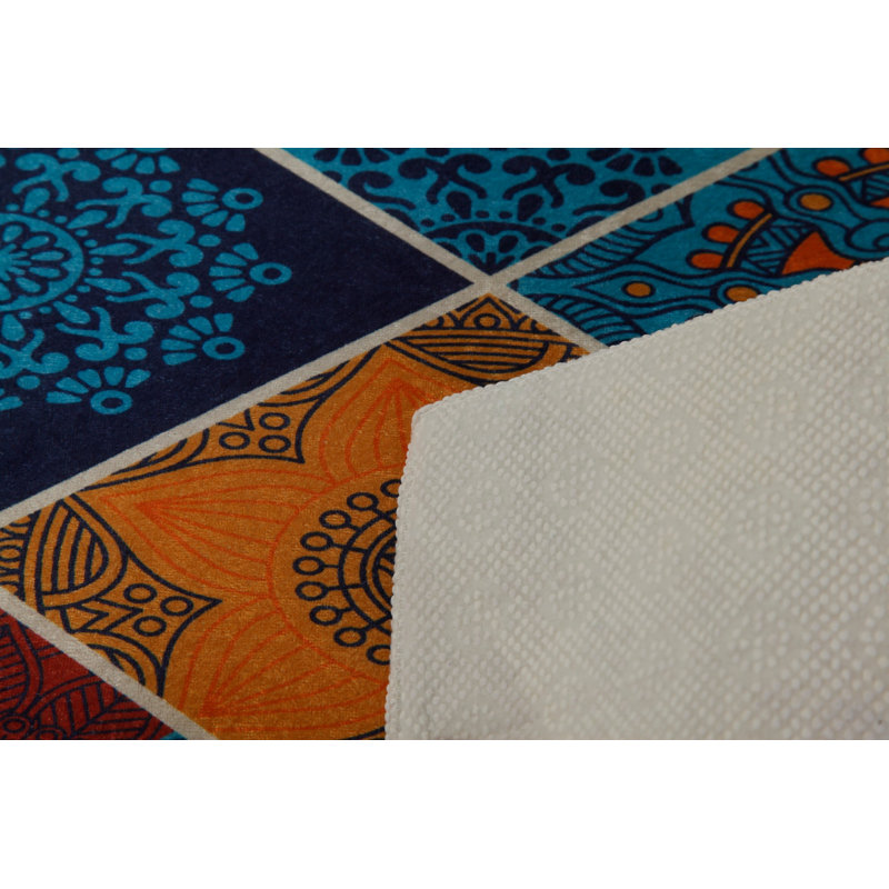 Stylish Woven Carpet (4 x 6 ft), 100% Polyester, 0.4 in Pile Height | Antibacterial, Non-Slip Underside | Machine Washable, 3D Digital Printing | Perfect for Living Room, Bedroom, and Home Decor