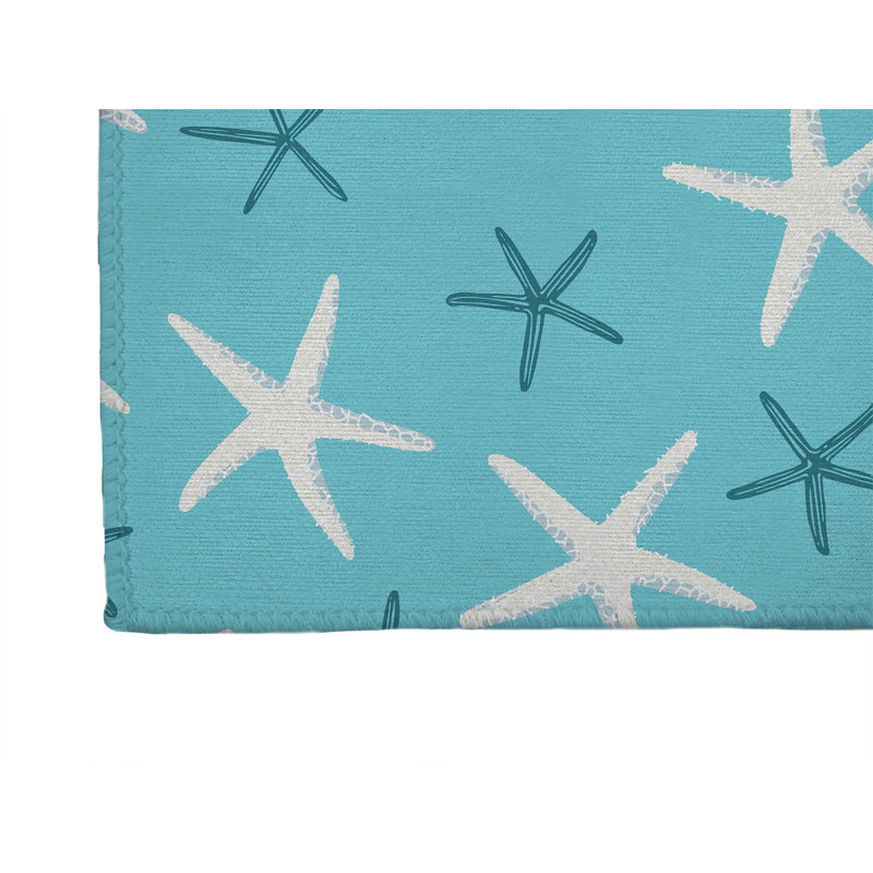 Tapis de bureau léger et antidérapant Starfish, Bleu, L 84 po x P 60 po