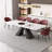 94.5”  Extendable Dining Table Set With Rectangular Sintered Stone Top And 6 Faux Leather Chairs-221852006