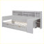 Lit de jour en bois avec tablettes de rangement, lit multifonctionnel-223377687-232711452