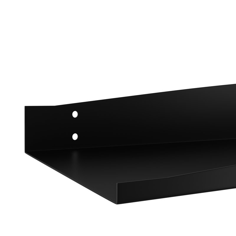 Tablette flottante en métal Ronella, H 2,5 po x l 24 po x P 6 po, Noir