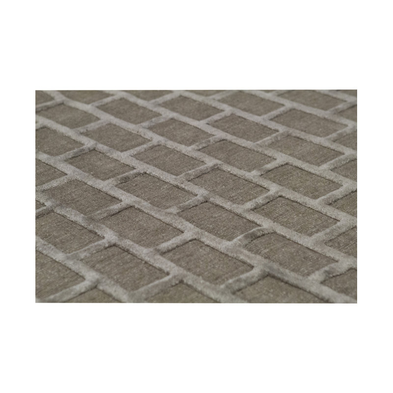 Cotton Geometric Area Rug in Brown