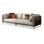 Canapé modulaire beige en cuir véritable-592065086