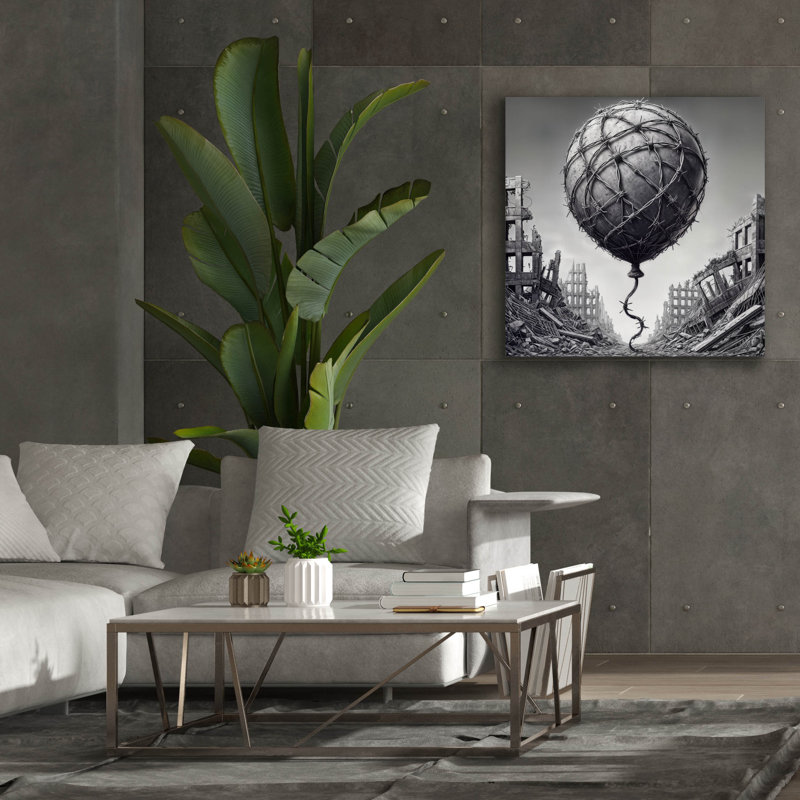 Art mural sur toile Epic Graffiti «Concrete Balloon» par Rey Klimt