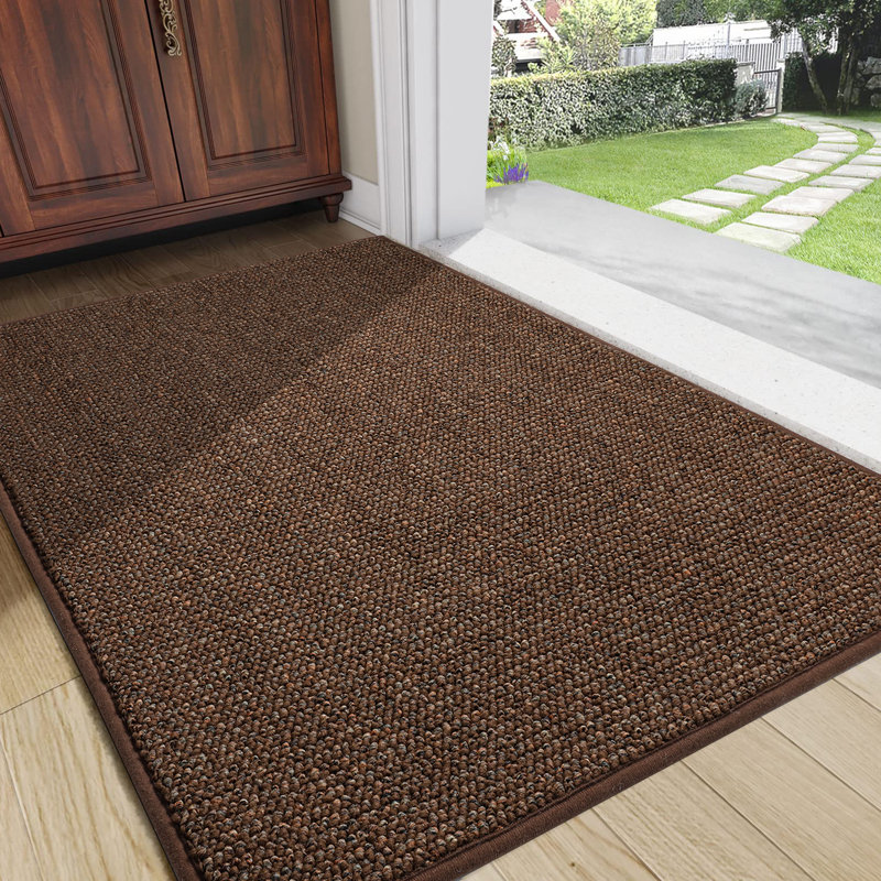 Tapis d'entrée antidérapant haut de gamme Premium, L 32 po x L 48 po, Brun