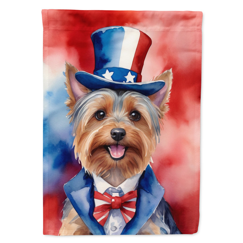 Drapeau patriotique du jardin américain, Terrier à poil soyeux