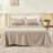 Linen Cotton Flat Sheet(Khaki,Cal King)-127119695-127119702