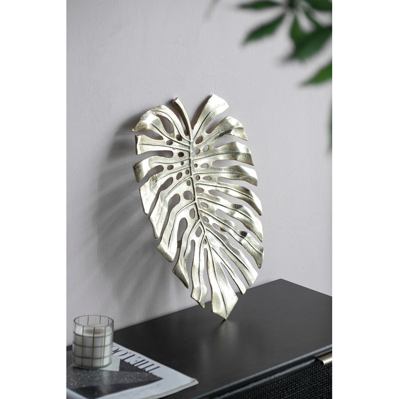 Gold Monstera Leaf Wall Décor, 2" H x 24.8" W x 17.3" D