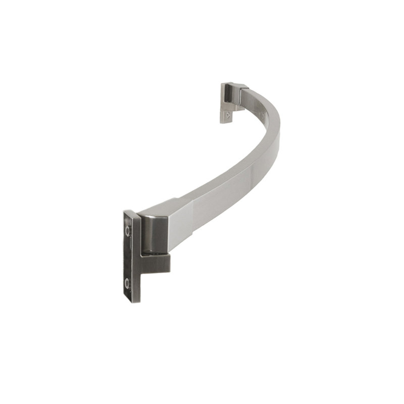 Adjustable Brushed Nickel Curved Shower Rod 42" to 62"