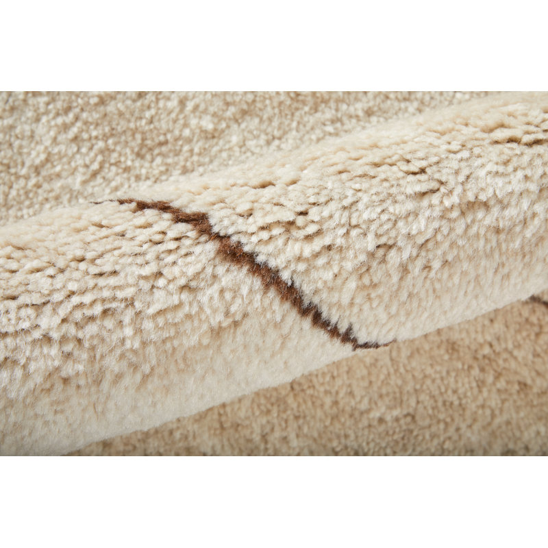 Agape Modern Abstract Ivory Area Rug, Rectangle 7'9" x 9'9"