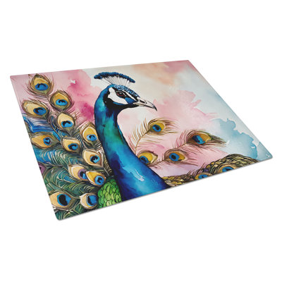 Peacock Glass Cutting Board