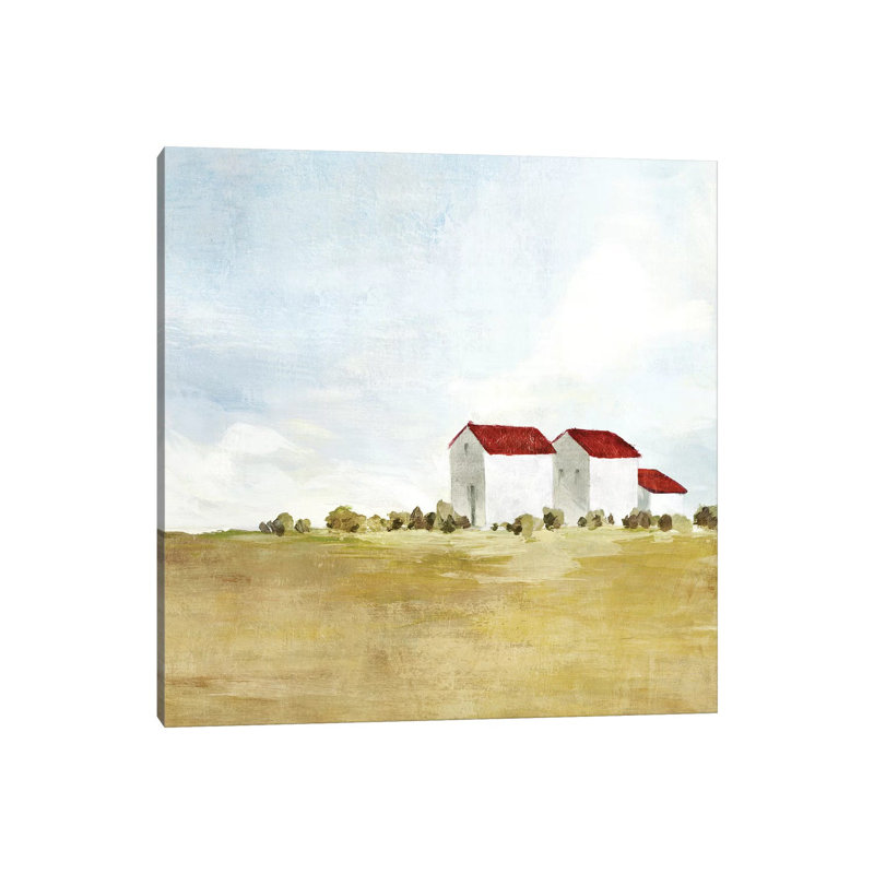 Red Farm House II by Isabelle Z - Print on Canvas, Wrapped Canvas, 30.48 cm H x 30.48 cm W