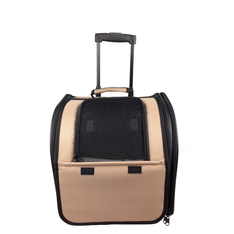 Pet Life Wheeled Travel Pet Carrier, Brown