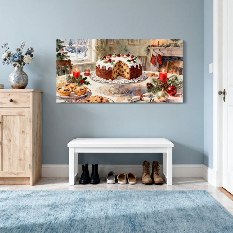 Scène de table de Noël avec décorations de Noël, H 16 po x l 32 po