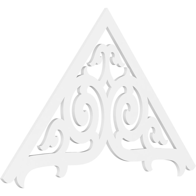Fronton à pignon en uréthane Athens, brun clair apprêté Athens, H 42 po x l 72 po, 14/12