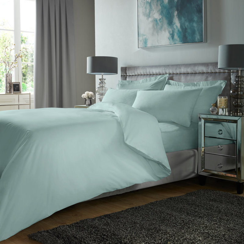 Satin Solid Colour Duvet Cover Set with Pillowcases Included, Super King, Brown