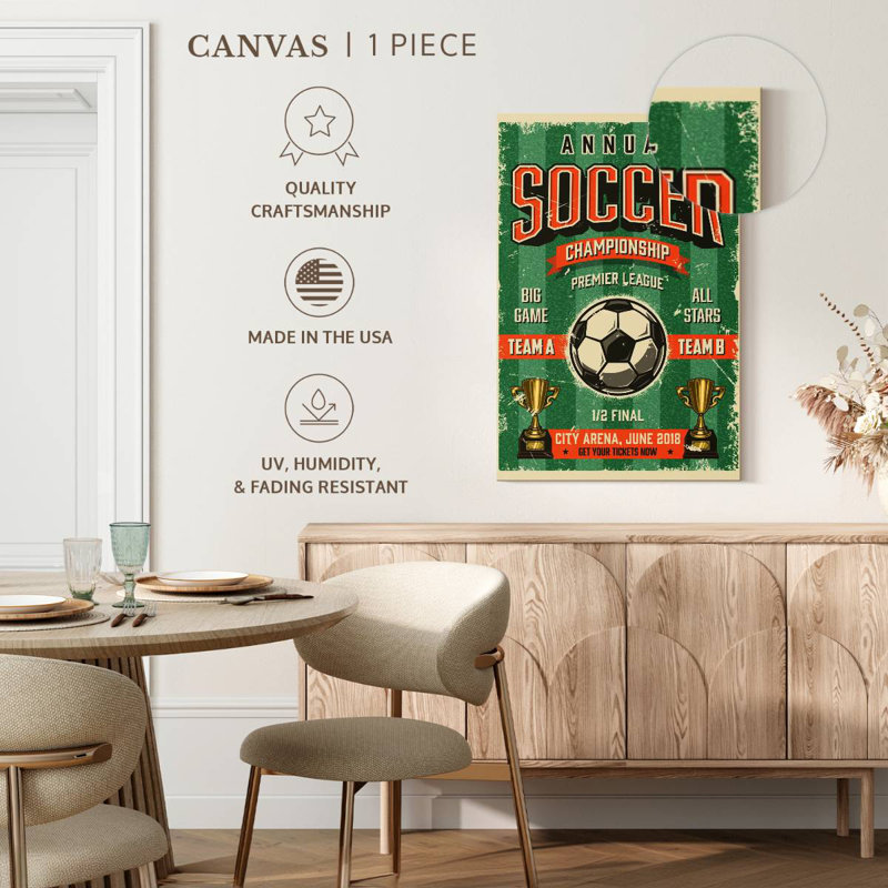 Affiche de soccer, H 30 po x l 20 po