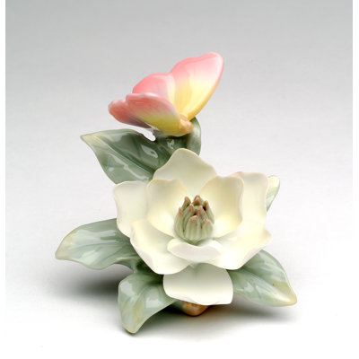Mini Butterfly by Magnolia Flower Figurine- 3"H