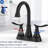 4-Inch 2 Matte Black Bathroom Faucet With Pop-Up Drain And Hoses - , Rust-, For Vanity Sink Longevity , Rust-,-121628515