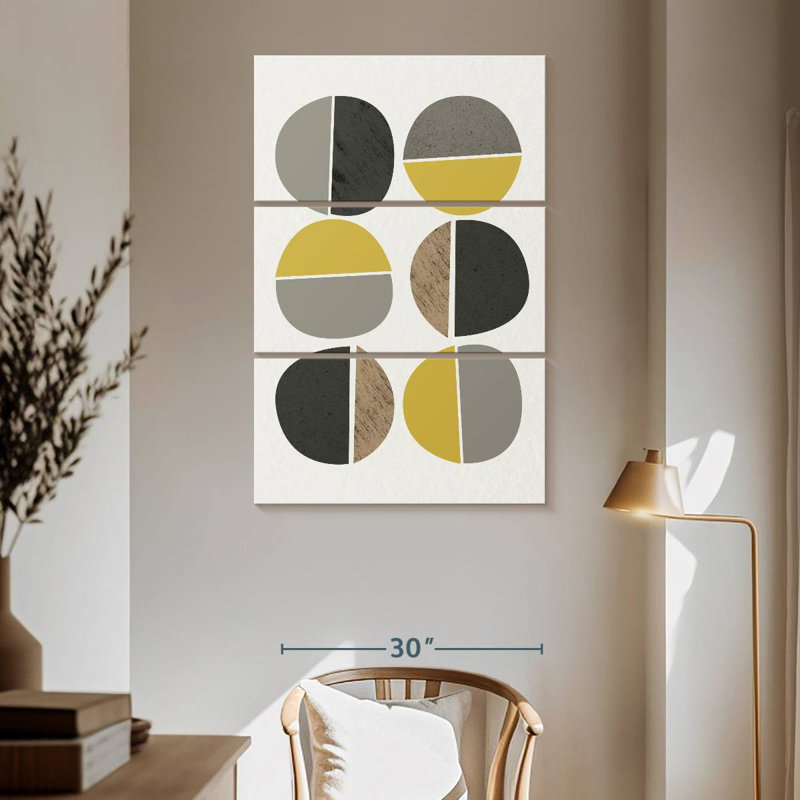 Cercles abstraits Avery Mid Century II, H 65 po x l 42 po