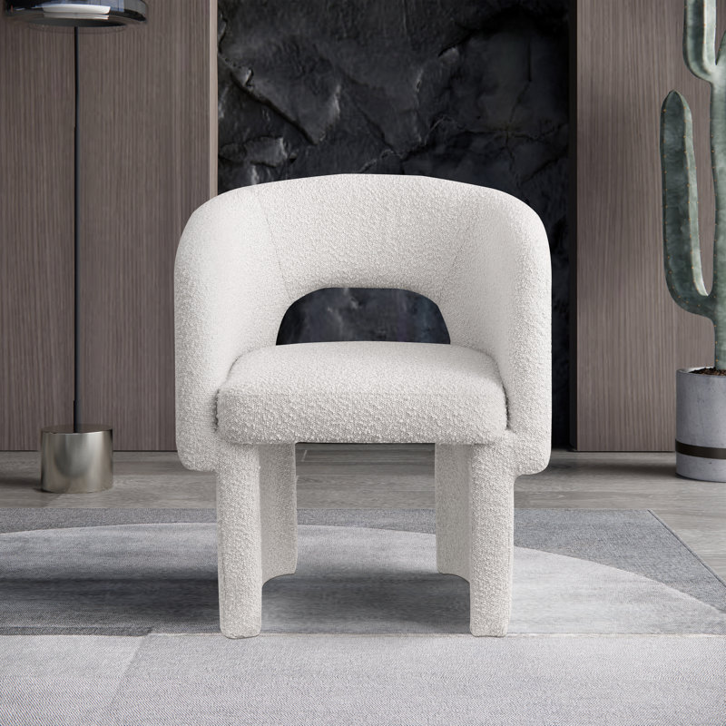 Chaise Ixchel, Tissu crème bouclé